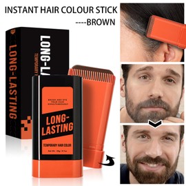 Hair Color Stick, 20g Coffee Root Hair Color Comb, Root Touch-Up Brush, Temporary Hair Concealer Stick with Comb for Gray Hair Coverage,Wash in Wash Out Hair Colour