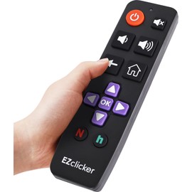 EZclicker Roku TV Remote | Big Button TV Remote Control for All Roku ONLY, Simple and Easy to Use, not for Roku Stick (2xAAA Batteries not Included) (Black)