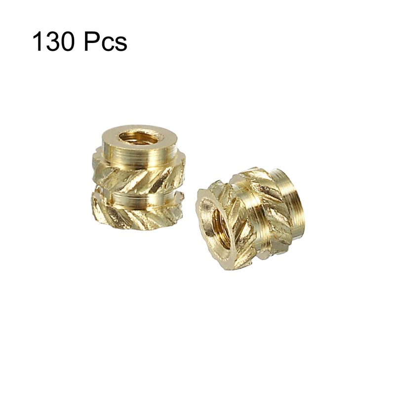 uxcell Knurled Insert Nuts, 130pcs M1 x 1.8mm Length x