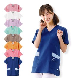 Nursery Colorful Animal Scrubs, Good Texture, For Healthcare Workers, Women's and Men's, Not So Wide Neckline and Armholes, penguin,