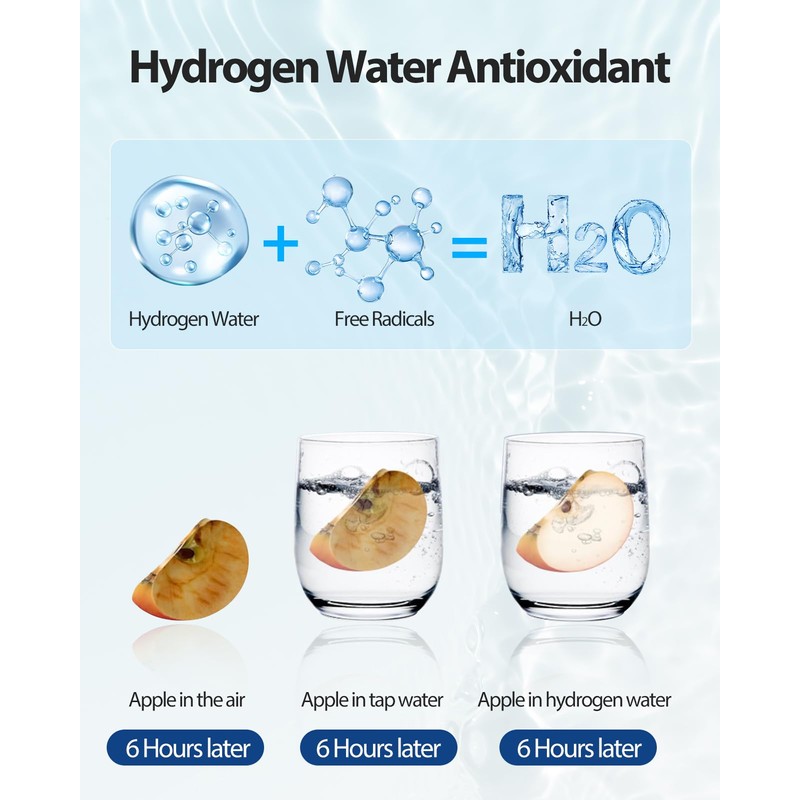 Hydrogen Water Bottle 3300+ PPB, 460ML/16.23OZ Rapid Hydrogen Water Generator