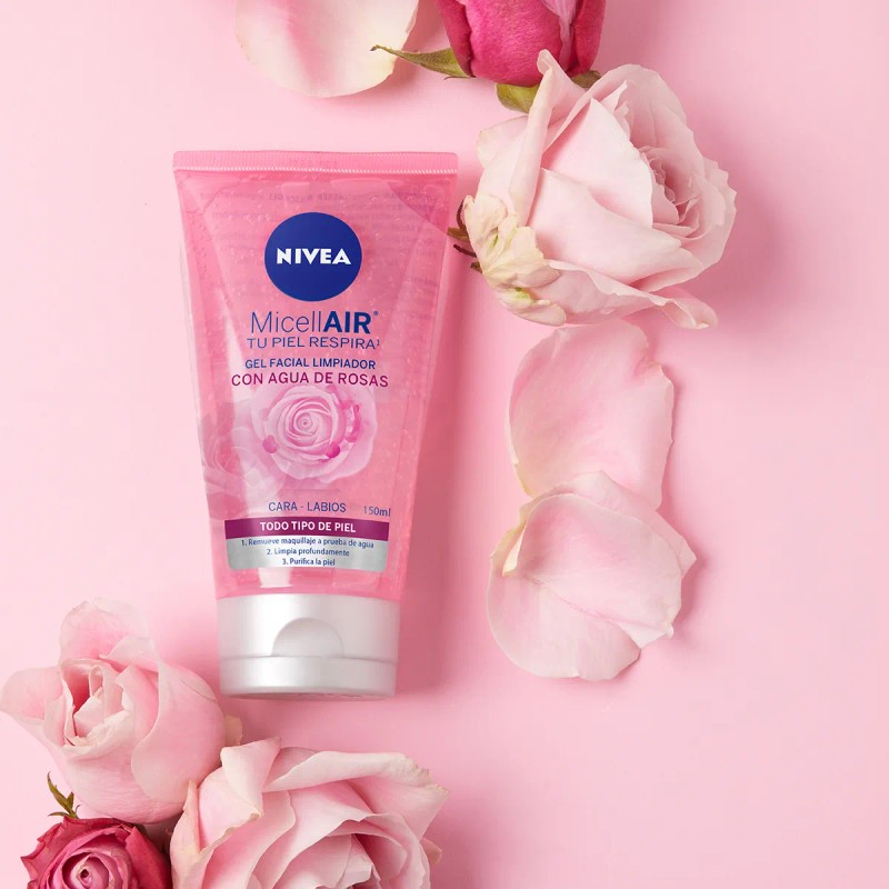 Gel Facial Limpiador Nivea Agua De Rosas 150 Ml