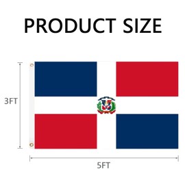 GSYLPFT Dominican Republic Flags for Outside 3x5 Dominican Flag Outdoor Vivid Color Fade Resistant Double Stitched Dominican flag with Brass Grommets
