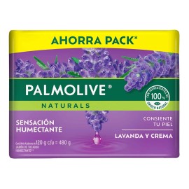 Jabón De Tocador Palmolive Naturals Lavanda Y Crema 4x120 G