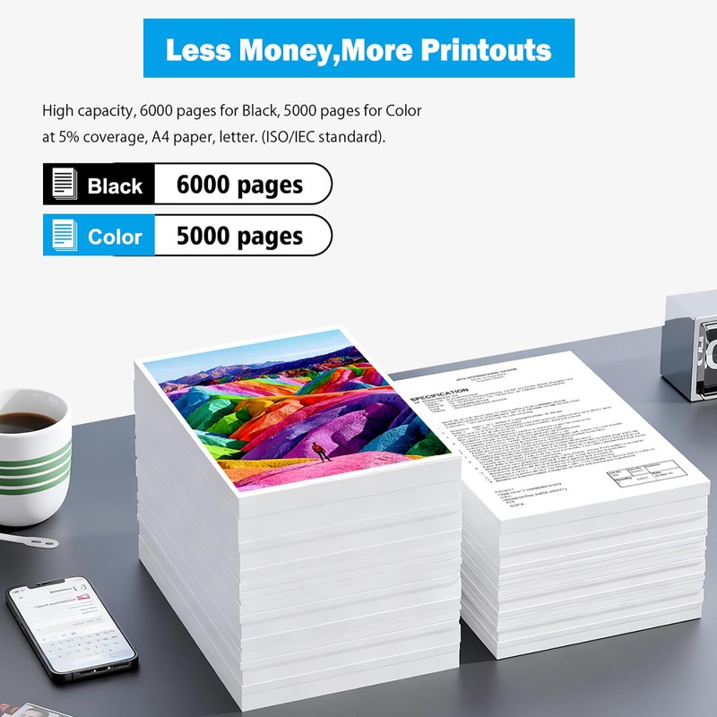 LC406XL Compatible Ink Cartridges High capacity Black 6000 Pages Color
