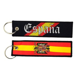 Gemelolandia | Spain Fabric Keychain with the Eagle of San Juan | Keychains for all occasions (Tela), Red, Yellow and Black, S