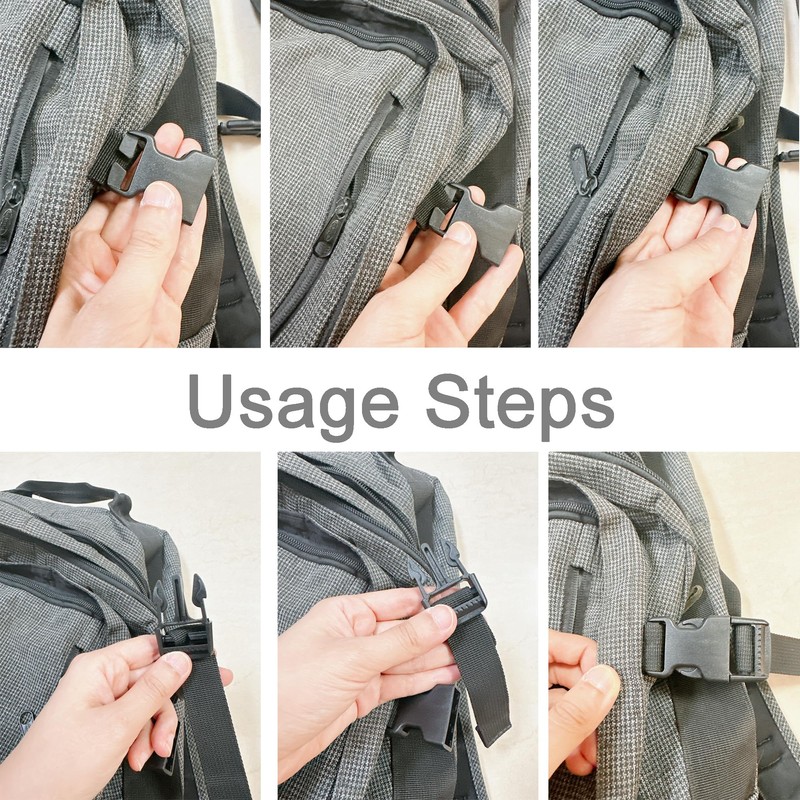 YJFY Pack of 2 Buckles Click Lock Backpack Strap Buckle