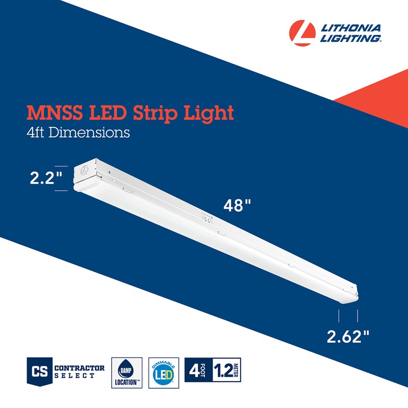 Lithonia Lighting 1 Light LED Strip Light, 4 Foot Linear