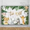 OFILA 8x6ft Two Wild Theme Birthday Party Backdrop Rustic Wooden