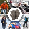 Guantes de punto de lana cálida para dedos completos, unisex,