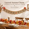 Happy Fall Burlap Banner with Maple Leaf Garland