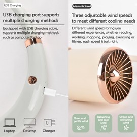 Ericfavre Portable Neck Fan Rechargeable, Personal Wearable Fan For Neck, Personal Neck Fans, 360° Adjustable High Flexibility Wearable Personal Fan for Office, Home, Outdoor, Travel (pink)