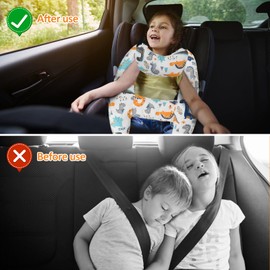 Dokeno 2 Travel Pillows for Children, Adjustable H-Shape Headrest and Crescent Cushion for Cars, Neck Support with Seat Belt Opening, Universal Fit for All Car Seats, Washable
