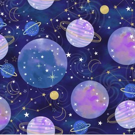 Fabric Palette Out of This World Cotton Fat Quarters Bundle 5 Pack - 100% Cotton Fabric (Ideal for Crafts, Quilting, Bunting, Patchwork, Cushion Covers), Purple