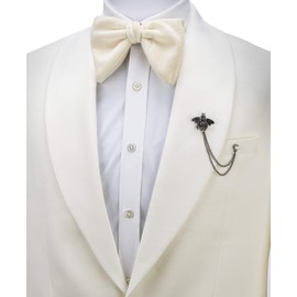 Knighthood Black Bee with Hanging Chain Brooch Lapel Pin