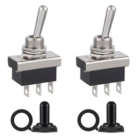 VEXUNGA KN3D-102 Toggle Switch 3-Pin Switch 12 V Waterproof On/On 25 A 12 Volt 3Pin 2Position with Waterproof Cap (Pack of 2)