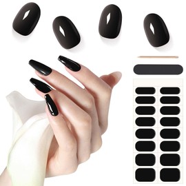 Stellastar Gel Nail Stickers 16pcs Semi Cured Gel Nail Strips UV Light Required Gel Nail Wraps Long Lasting & Easy to Use