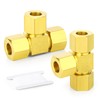 TAILONZ PNEUMATIC 2PCS Brass Compression Tube Pipe Fitting Connector, Tee，10mm