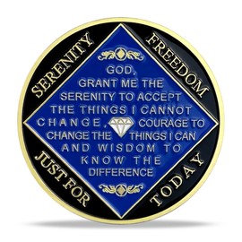 23 Year Sobriety Coin Gifts | Serenity Diamond AA Coin - NA HA AA Chip Medallion with Serenity Prayer | Narcotics Alcoholics Anonymous Gifts for Anniversary Month & Year for Men & Women in Recovery