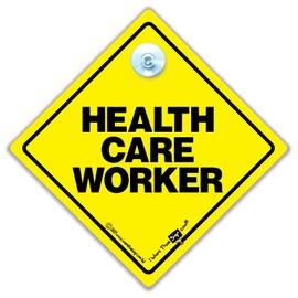 Health Care Worker Car Sign Suction Cup Car Sign for Covid Keyworkers Such as Nurses, Doctors, Carehome Staff and Carers