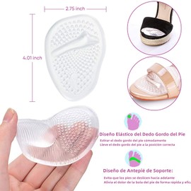 Almohadillas de Tacón Alto 6 Pares, Almohadillas de Metatarso, Insertos de Almohadón de Zapato en el Taló, Plantillas de Bola de pie, Alivio Dolor en el Antepié, Prevencion Callos y Ampollas. Proteccion de Pies para Mujeres