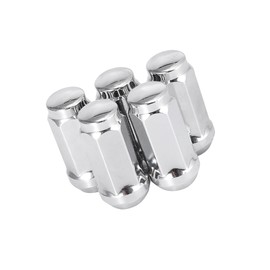 Partuto 5pcs Car Silver Tone M14x2.0 Lug Nuts Cone Seat Closed End 1.9" Long Replacement
