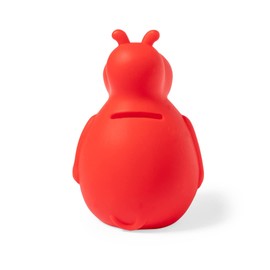 Piggy Bank Hippo Piggy Bank with Soft Body in Vibrant Colours. Original Small Money Boxes for Children with Plug. Lightweight and Durable. (Red)
