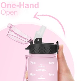 GOPPUS 500 ml / 17 oz Children's Leak-Proof Drinking Bottle 0.5 L, Sports Water Bottle School for Hiking & Gym, 500 ml with Straw, BPA-Free