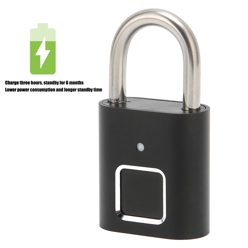 Fingerprint Padlock Biometric Smart Security Digital Lock Water Resistant USB