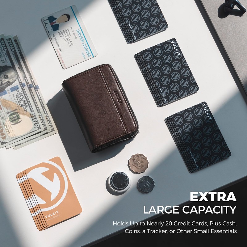 VULKIT Large Capacity Card Holder Wallet for Men, RFID Blocking