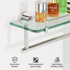 Glass Shelves for Bathroom with Towel Bar,20-Inch Chrome Polished Glass