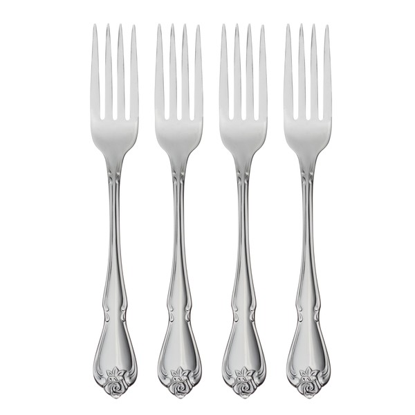 Oneida True Rose Dinner Forks, silver set of 4