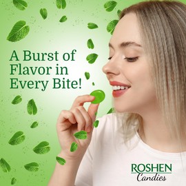 Roshen Eucalyptus-Menthol Hard Candy – Refreshing Mint & Eucalyptus Flavor, Individually Wrapped, Bulk 2.2 lbs (1 kg) Kosher, Halal, Soothing, Cooling Candy (Pack of 2)