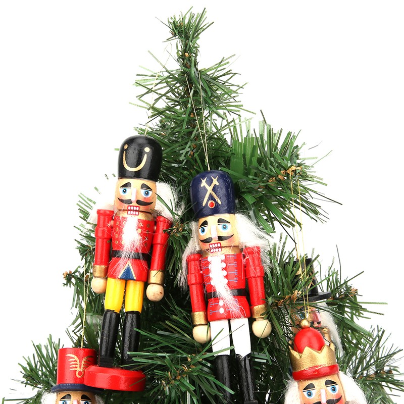 Wooden Nutcracker Doll Soldier Puppet Christmas Ornaments Decoration for Home