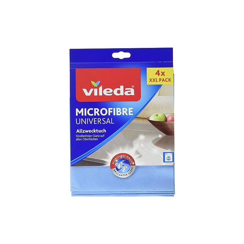 Vileda Universal Multi-Purpose Microfibre Cloth, 4er Packung