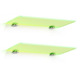 iobiotio 12 inch Floating Shelves, Coloful Wall Shelves for Bedroom Living Room Home Decoration, Bathroom Shelves Storage, 12 inch, 2 Pcs, Neon Clear Green