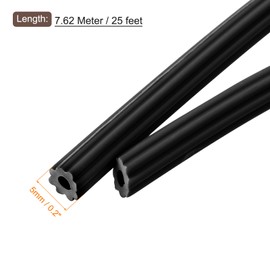 uxcell Screen Spline, 0.2" x 25ft Round Window Screen Repair Retainer Spline for Door Window Screens Replacement, Black