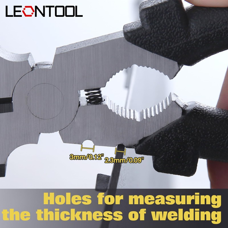 LEONTOOL 7-Inch MIG Welding Pliers with Measurement Holes MIG Nozzle