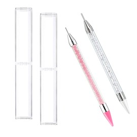 YANYULI Rhinestone Picking Pen Set of 2 Ends Nail Decoration Pen Diamond Painting Pen DIY Craft Dotted Drawing Tools Craft Nail Supplies Decoration Tools (Pink+White)