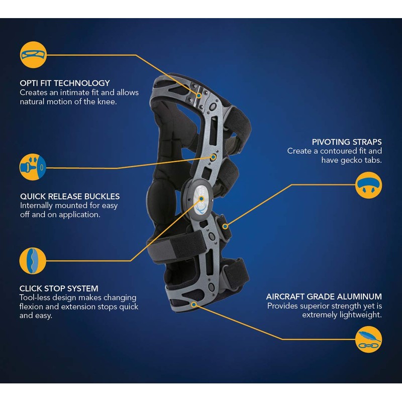 United Ortho 300542-03 Functional ACL Knee Support Brace, Left Leg,