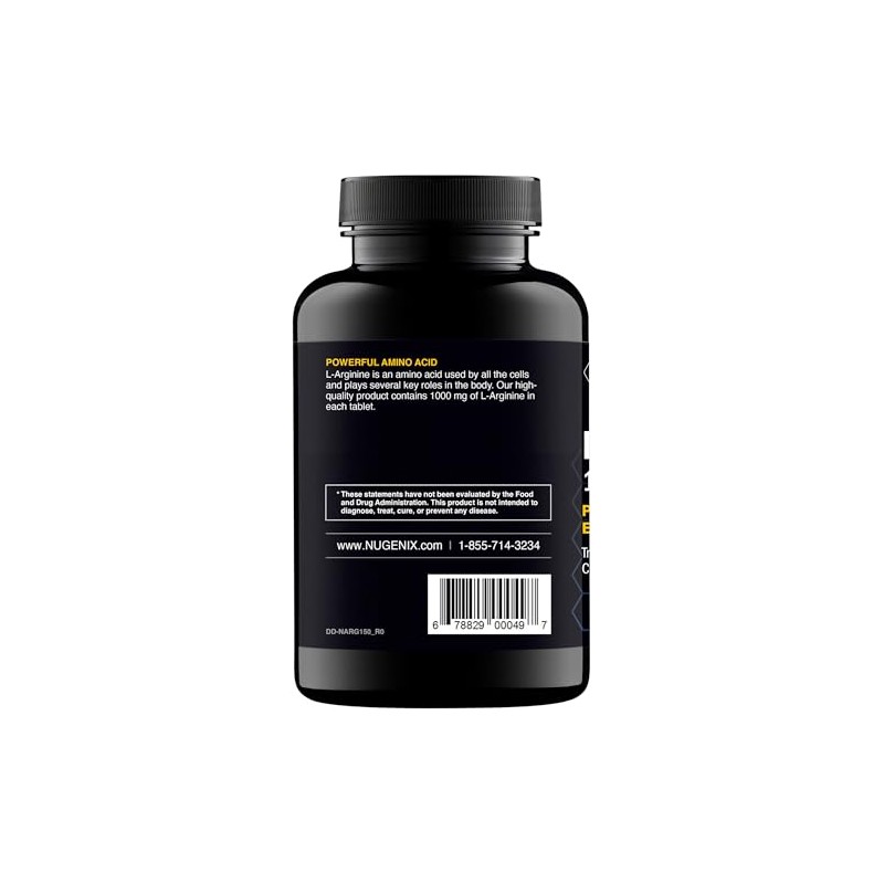 Nugenix Suplemento de aminoácido L-arginina Essentials, 1000 mg, 150 comprimidos