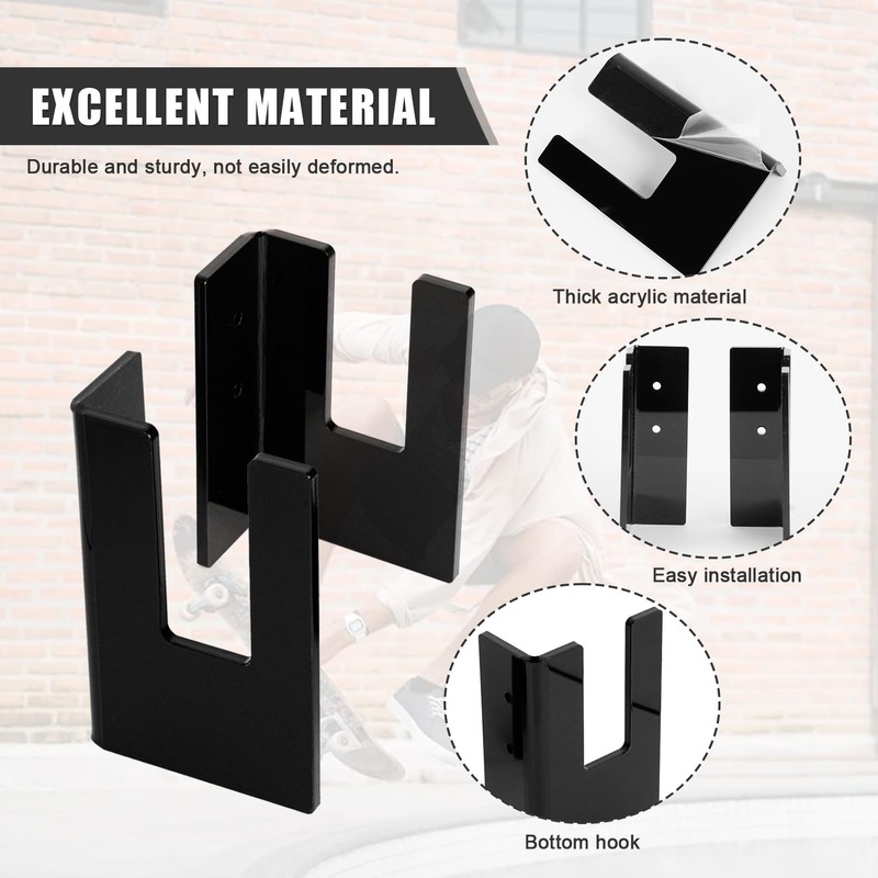 Acrylic Skateboard Wall Mount, Robust Skateboard Mount Wall, Also Suitable