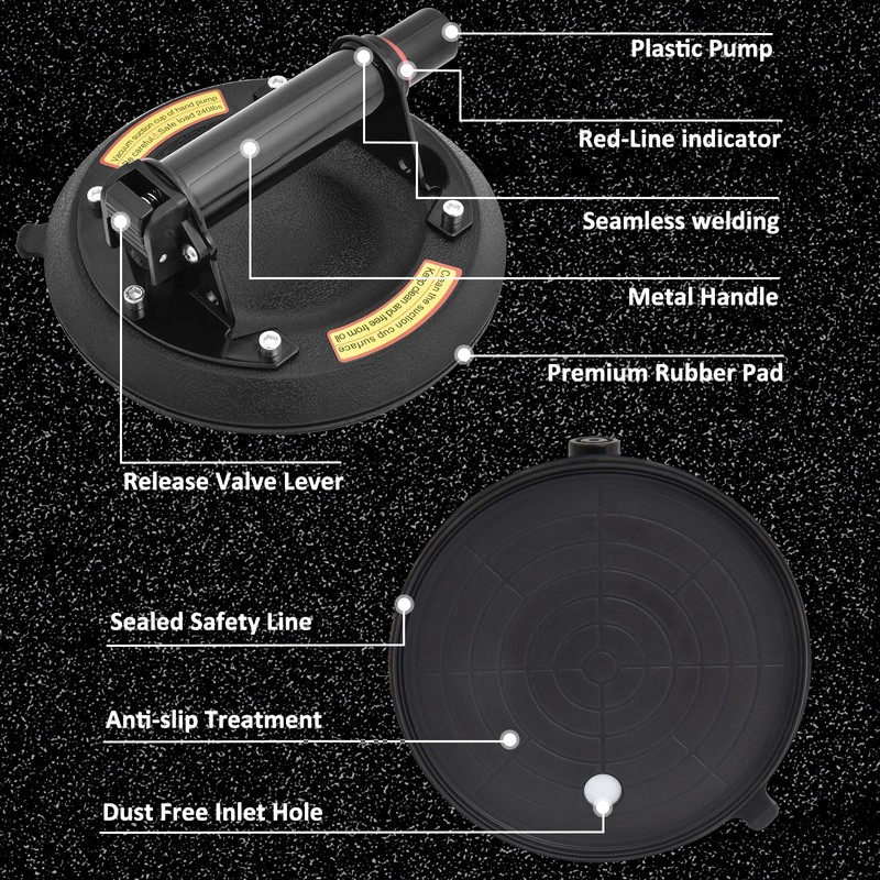 2Pack Vacuum Suction Cups with Metal Handle - Heavy Duty