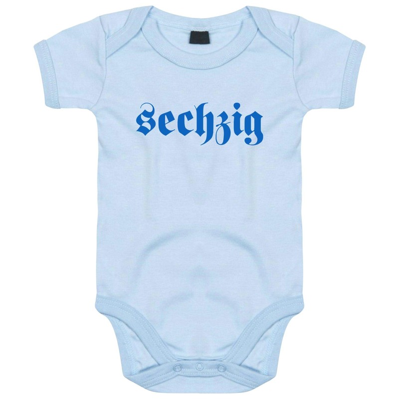 FanShirts4u Baby Bodysuit Sixty Blue Munich Light Blue 3-6 Months