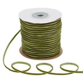 PH PandaHall Velvet Ribbon 45 m Olive Green 3 mm Single Sided Webbing Soft Satin Ribbon for Bows Hair Bands Gift Wrapping Party Decoration