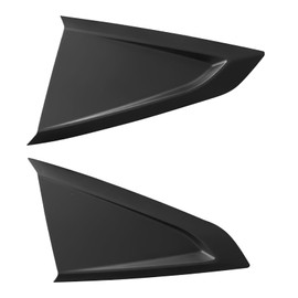 IKON MOTORSPORTS Side Window Louver Compatible with 2024-2026 Ford Mustang 7th Gen S650 Coupe 2-Door, V Style ABS Plastic Matte Black Rear Air Vent Scoop Shades Cover Blinds Trim