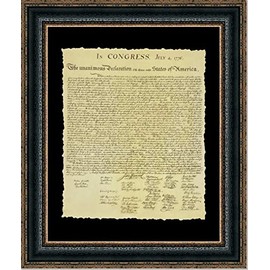 U.S Declaration of Independence | Custom Framed Historic Document On Archival Paper, Fade Resistant Ultra Chrome Ink | 25L X 21W Inches