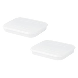 KOMBIUDA 2pcs Food Storage Bins Lids Stackable Storage Boxes Lids for Pantry Garlic Box Kitchen Refrigerator Meat Container