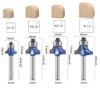 CSOOM Pro 4 Pcs Round Bit Square Face Router Bit