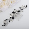 Teyglen Wedding Hair Comb - Black Rhinestone Bridal Side Comb,